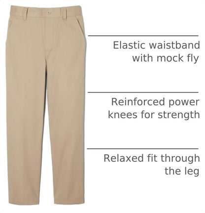 These pull-on uniform pants from French Toast are perfect for busy mornings - with a relaxed fit, reinforced knees, and an easy elastic waistband