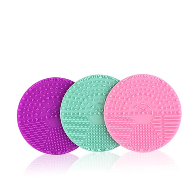 Round Makeup Brush Cleaner Pad Silicone Makeup Brush Scrubber Easy to Pads