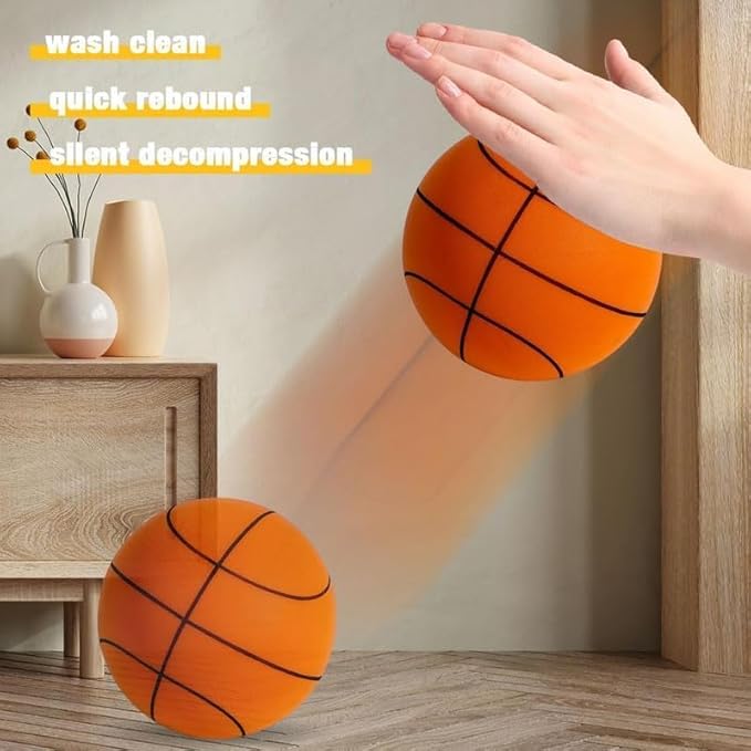Silent Basketball, 2024 New Hush Silent Foam Basketball, Indoor Training Ball, Uncoated High-Density Foam Ball, Easy to Grip Quiet Ball for Various Indoor Activities