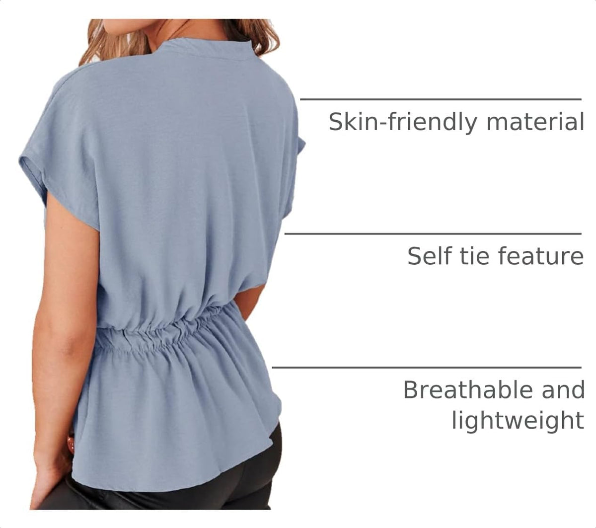 Womens Button Down Blouses Casual Peplum Summer Tops Dressy Chiffon Work Blouse