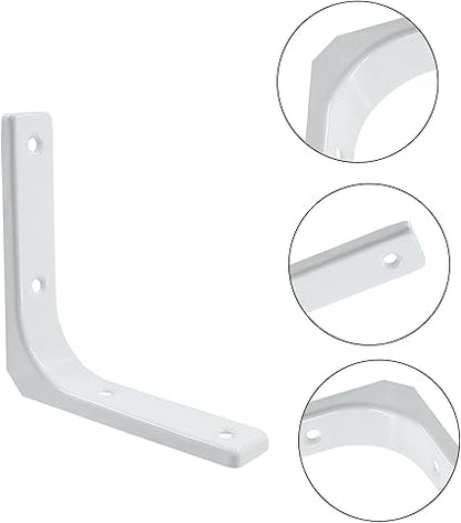 2 Pack White Wall Shelf Bracket 4 Inch Shelf Bracket, Heavy Duty Shelf Support Decor Shelf Bracket