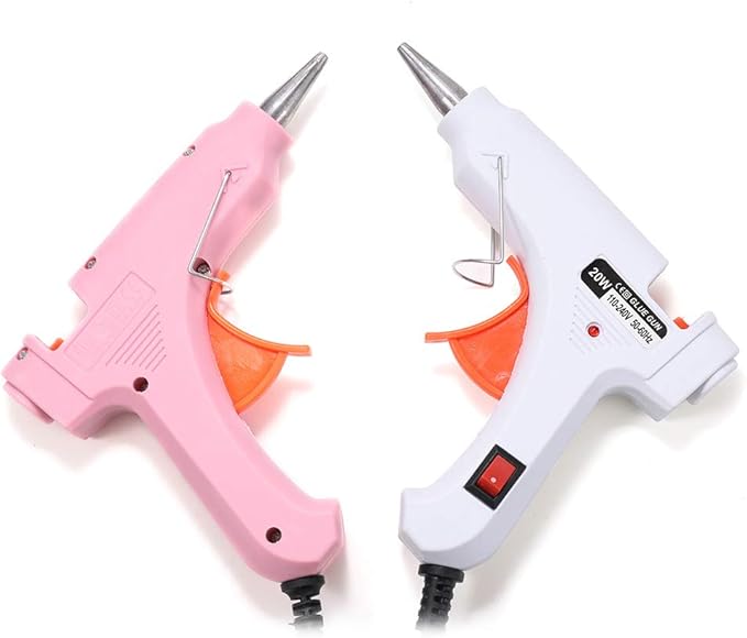 1 set 20W Hot Melt Glue Gun With Glues Stick Industrial Craft Mini Guns Thermo Electric Heat Temperature Tool For DIY Jewelry Making (Orange-EU)
