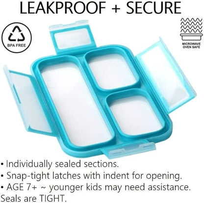 Mini Bento-Box Lunch and Snack Boxes Set of 2 | Small Portion Containers for Kids Boys Girls Toddlers | BPA Free | Navy & Blue