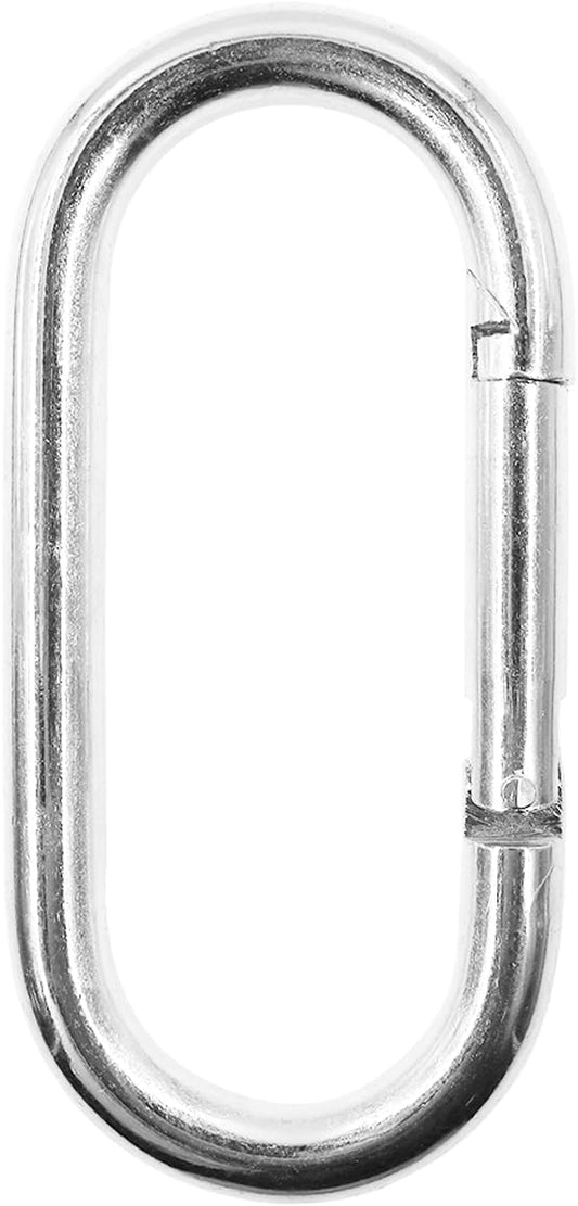 Oval Carabiner Clips,TTZEZE Iron Spring Snap Hooks,Galvanized Locking Carabiners,Heavy Duty O Shape Carabiners,Key Rings Chain Connectors for Outdoor and Indoor Use