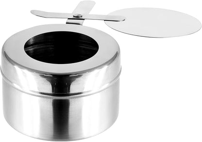 Stainless Steel Fuel Holder with Cover, Chafer Wick Fuel and Sterno Canned Heat for Buffets, Barbecue and Catering Events(1Pcs)