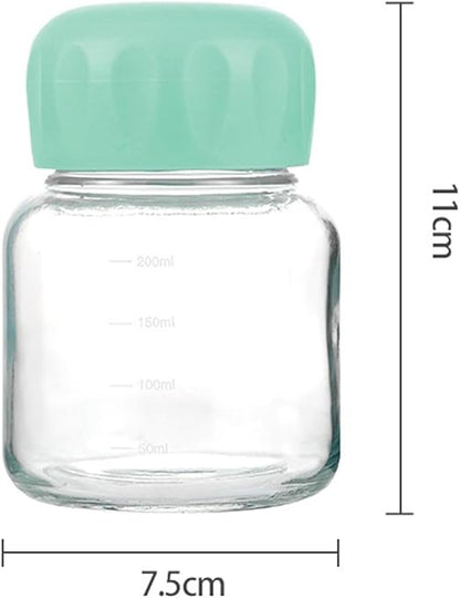 Glass Cup Espresso Cup Creative 200ml Lightweight with Scale Glass Milk Cup for Housewarming Daily Party Birthday Gift Family, 7.5cmx11cm