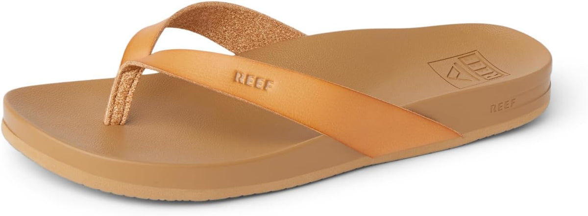 REEF Cushion Court Womens Sandal | Flip Flops, Vegan Leather Straps, Arch Support, Lightweight & Durable