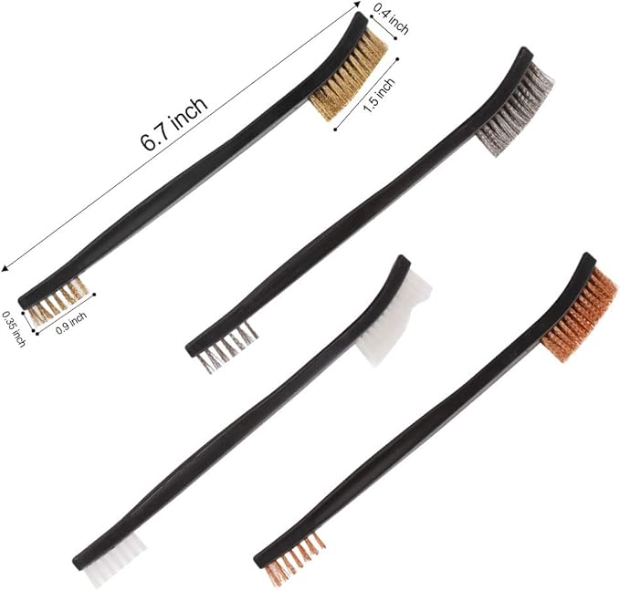 Accmor Gun Cleaning Tools Kit, Universal Gun Cleaner Set Including 4 Pcs Double-Ended Brass Steel Nylon Bristle Clean Brushes  4 Pcs Polymer Cleaning Picks