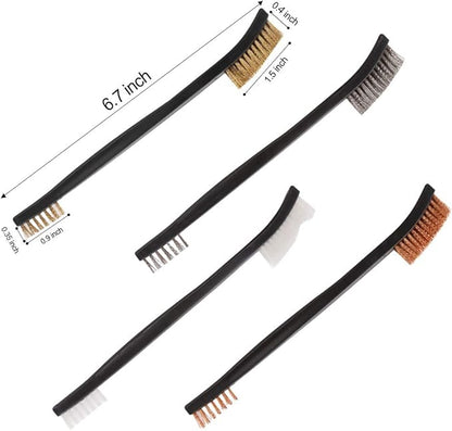 Accmor Gun Cleaning Tools Kit, Universal Gun Cleaner Set Including 4 Pcs Double-Ended Brass Steel Nylon Bristle Clean Brushes  4 Pcs Polymer Cleaning Picks