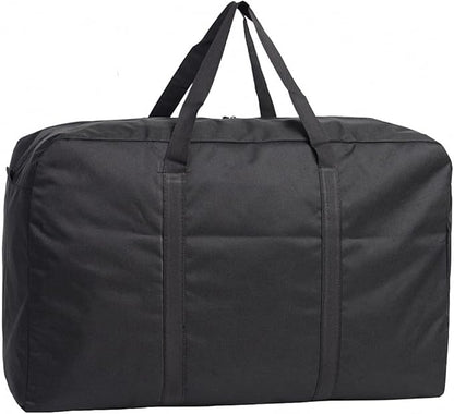 Black Large Storage Bags, Oxford Cloth 600D Waterproof Foldable Travel Duffle Bag with Reinforced Handles, Heavy Duty Moving Bags for Clothing, Blanket, Moving Supplies, Space Saving