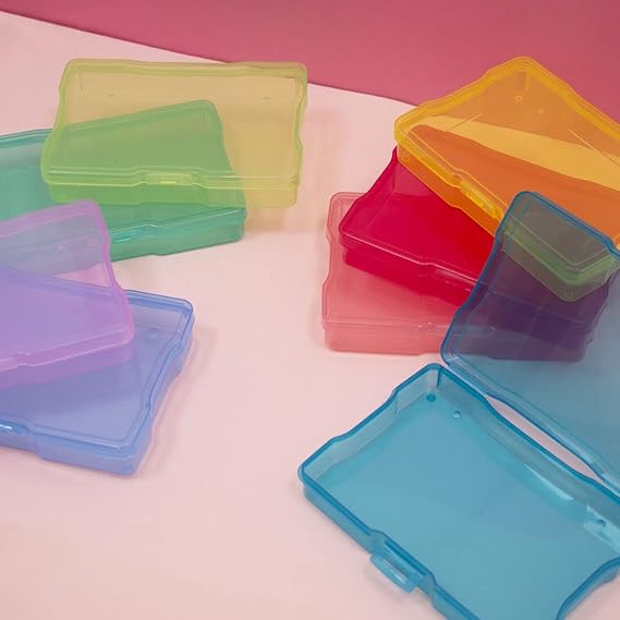 Craftelier - Portable Transparent Storage Box with 6 Mini Translucent Coloured Boxes for Scrapbooking Materials and Other Crafts | Includes Snap Closure | Size Approx. 22 x 18.90 x 13.80 cm