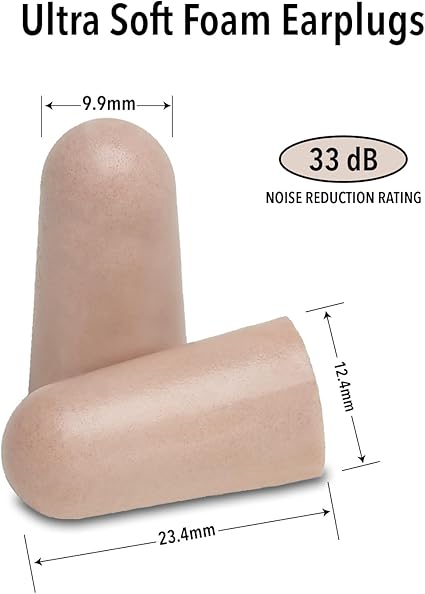 Mack's Ultra Soft Foam Earplugs, 50 Pair - 33dB Highest NRR, Comfortable Ear Plugs for Sleeping, Snoring, Travel, Concerts, Studying, Loud Noise, Work  Made in USA