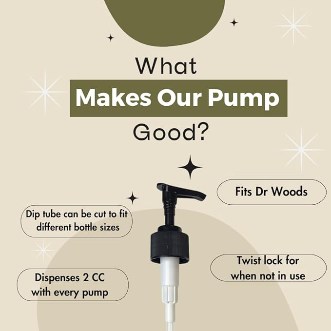 Dr. Woods Soap Bottle Pumps - Fits All 32 oz Bottles for Dr. Woods (Pack of 2)