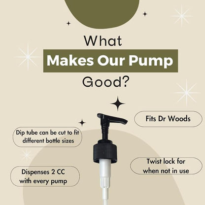 Dr. Woods Soap Bottle Pumps - Fits All 32 oz Bottles for Dr. Woods (Pack of 2)