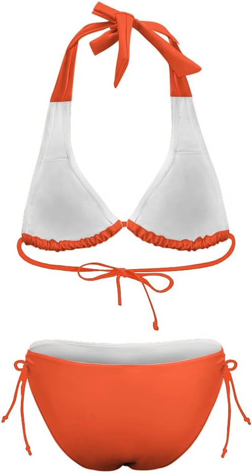 Women's Bikini Sets Two Piece Bathing Suits Sexy Textured Halter Padded Bikini Swimsuits Side Tie Thong Bottom Swimwear