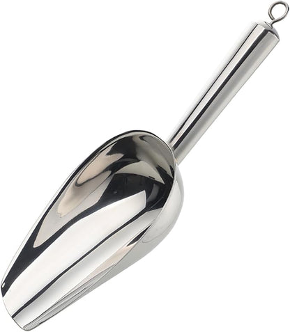 Meisha Stainless Steel Ice Scoop, Thickened Metal Food Candy Scoop for Kitchen Bar Party Wedding, Heavy Duty, Mirror Finish - Silver