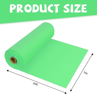 54 Inch X 300 Feet Plastic Table Cover Roll Premium Disposable Plastic Tablecloth for All TypeShape Tables  Picnic, Party, Banquet, Birthdays, Weddings (Lime Green, 54 Inch X 300 Feet)