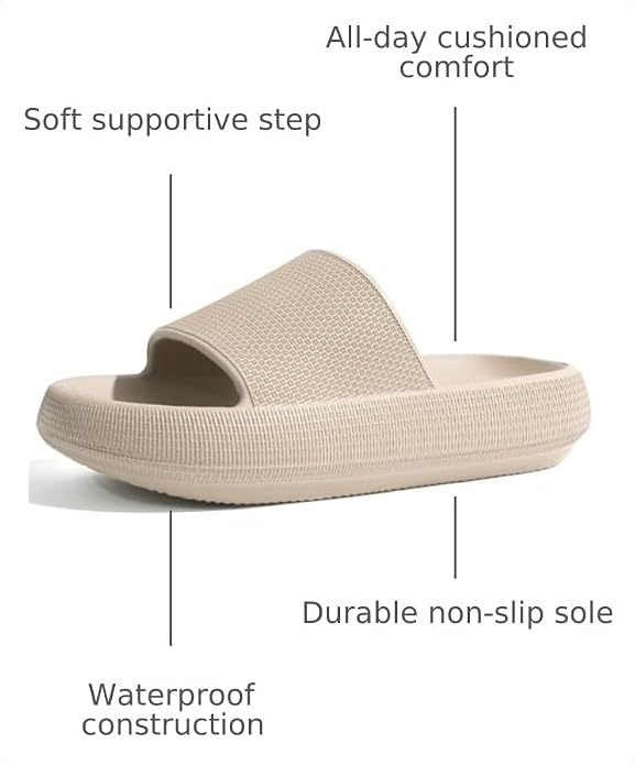 Cloud Slides for Women Pillow Slides Shower Shoes Cloud Recovery Slide Sandals Cushion Thick Sole Pillow Slippers Comfort Indoor and Outdoor Slide