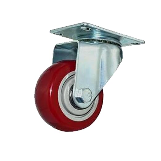 3 4 5 inch Heavy-Duty Polyurethane Silent Universal Wheels with Brake Wheels, Soft Rubber Industrial Trolley casters, Load-Bearing 100kgpc (Color : Universal Wheel, Size : 3inch)