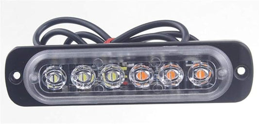 12-24v 18W Mini 6LED Light Work Bar Lamp Driving Fog Off road SUV Auto Car Boat Truck Ultra Thin Flash Lamp Warning Lamp - (Color: Yellow)