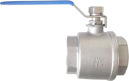 2-1/2" Full Port Ball Valves 316 Stainless Steel NPT Female Thread Ball Valve for Water, Oil, and Gas