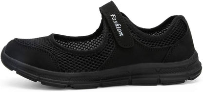 SAGUARO Women's Breathable Walking Shoes Ladies Fashion Mary Jane Sneakers Adjustable Working Nurse Shoes Lightweight Flats Roll.