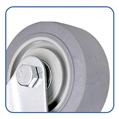 Castor Wheels Heavy Duty Screw Stem Castor Pack of 2 Trolley Wheels Grey Office Chair Caster Wheels Elastomer Rubber Castor Wheels Swivel Stem Castor Wheel for Transport cart Furni