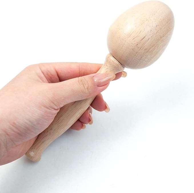 Wood Darning Egg for Socks Wooden Darning Egg Wooden Darning Supplies Kit with Large Eye Needles Sewing Threads for Socks Clothes Adults Darner DIY Handicraft Home Sewing Care (Darning Egg Only)