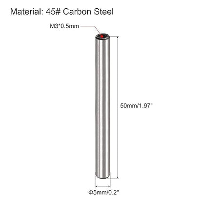 uxcell M3 Internal Thread Dowel Pin 10pcs 5x50mm Chamfering Flat Carbon Steel Cylindrical Pin Bed Bookshelf Metal Devices Industrial Pins