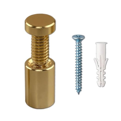 Sign Standoff 1/2" x 3/4", Solid Aluminum Sign Standoff Screws Mounting Hardware Polished Gold for Glass Panel, Acrylic Panel,Pack of 4