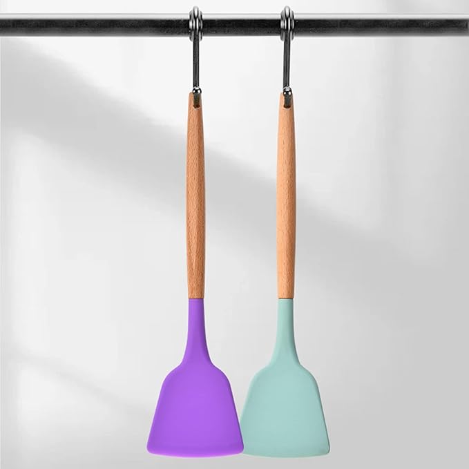 Flexible Silicone Spatula, Baking Shovel Easy to Clean Non-stick Cooking Silicone Shovel for Nonstick Cookware Home Accessories Pink