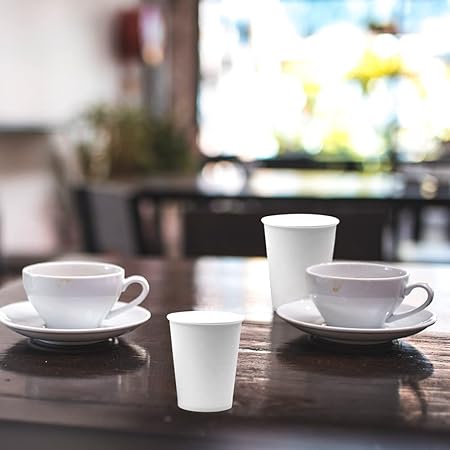 Disposable Paper Cups, 60pcs White Paper Cups For DIY Wedding Party Picnic BBQ Travel and Event 8OZ