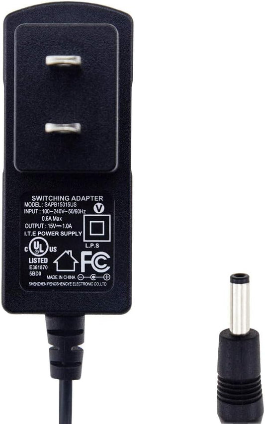 DC 15V 1A Adapter Charger for Car Jump Starter, Peak 450A 500A 600A 800A 1000A Auto Battery Booster Jump Starter Charger