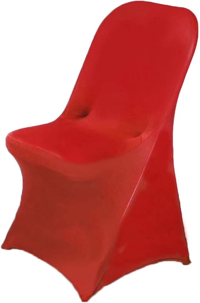 Efavormart Red Premium Spandex Stretch Folding Chair Cover, Fitted Folding Chair Cover pack of 3
