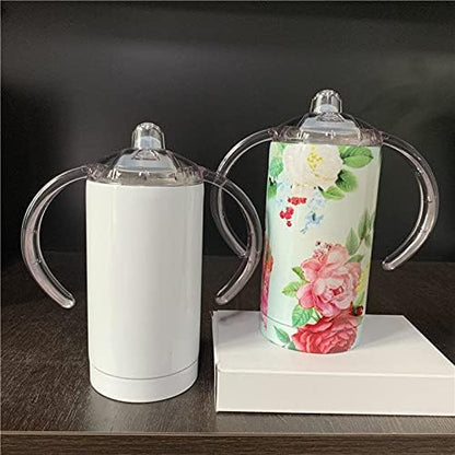 Sublimation Blank 12 oz Stainless Steel Straight Sippy Cup with Lid