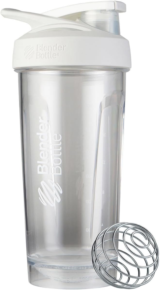 BlenderBottle Strada Shaker Cup Perfect for Protein Shakes and Pre Workout, 28-Ounce, White