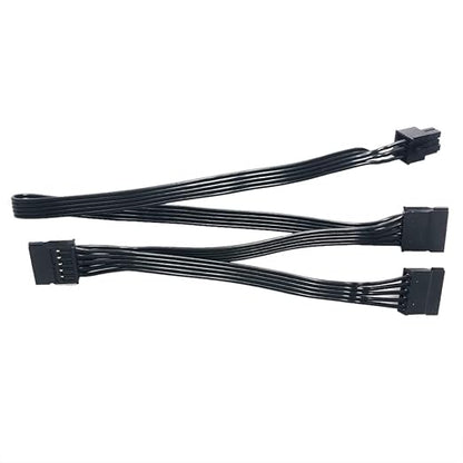 Zahara SATA Power Cable 6 Pin to 3x15 Pin for SeasonicAntec PSUs, BTC Mining Riser Splitter, Hard Drive Adapter 18.7-inch (47.6cm) 18.7-inch 18AWG