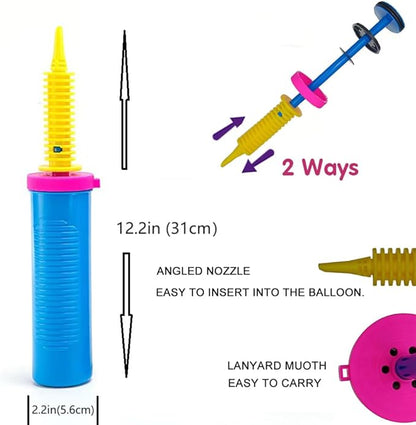 Balloon Pump Hand Held Two-Way Dual Action -Balloon Inflator Pump -Air Pump for Balloons