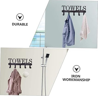 Towel Hooks for Bathroom Wall Multifunctional Storage Hook Decorative Hanger Iron Material Modern Design Easy Install