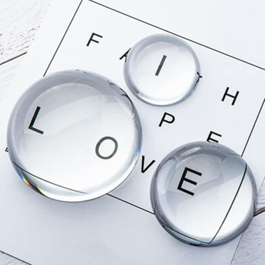 406080MM Clear Half Sphere Crystal Ball Paperweight Magnifying Flatback Glass Decor Gift,80MM