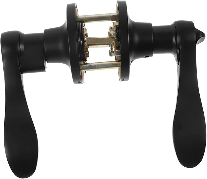 POPETPOP Round Door Handle Sturdy Lever Lock Exterior Door Knob for Bedrooms Bathrooms