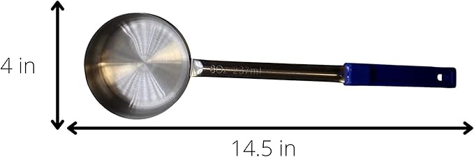 8 Ounce Solid Stainless Steel Portion Control Ladle Spoon for Measuring and Serving; Commercial Grade Serving Scoops Pack of 2