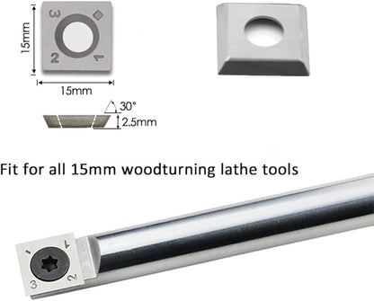 15mm Square Straight Carbide Inserts for Woodturning, 15152.5mm Replacement Cutter Knives for Woodworking Fits Spiral, Helical Planer Cutter, Head Wood, Lathe, Turning Tools, Ci1, 10pcs