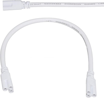 T5 T8 Extension Cords,4PCS Double End LED Lamp Connecting Wire,3-Prong Extended Power Cable Compatible with Integrated LED Tube Light,Under Cabinet Light,White