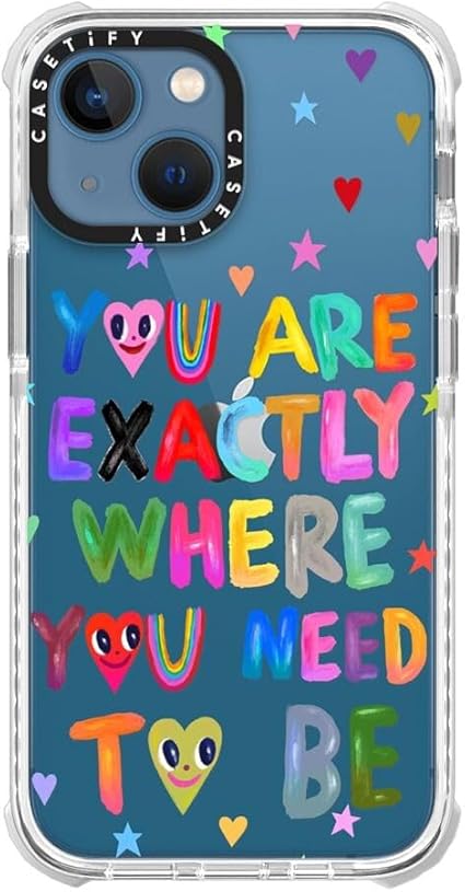 CASETiFY Ultra Impact iPhone 13 Mini Case 9.8ft Drop Protection - You are Exactly Where You Need to be - Clear Frost