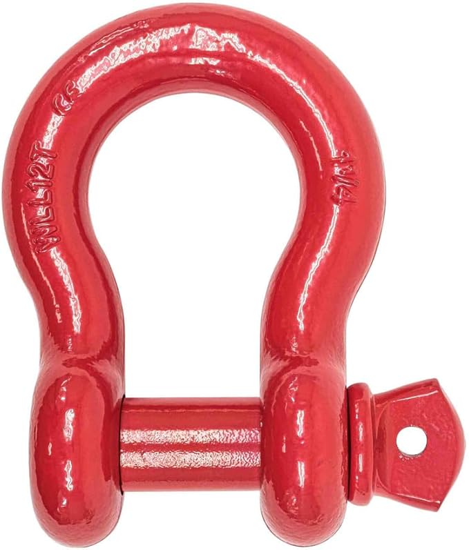 Mytee Products 1-1/4" Anchor Shackle Forged Carbon Steel w/Alloy Screw Pin Load Limit #12.0 Tons (24,000 lbs) |Double Rust Protection Heavy Duty D Ring Shackle for Towing, Rigging & Vehicle Recovery