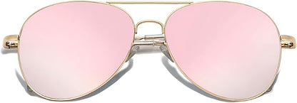 SOJOS Classic Aviator Sunglasses for Women Men Metal Frame Spring Hinges SJ1030