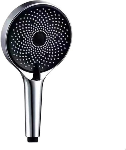3 Mode Shower Head with 13Cm Panel Liquid Silicone Outlet Hole High Pressure Water Saving Adjustable Bathroom Accessories,Silver Set