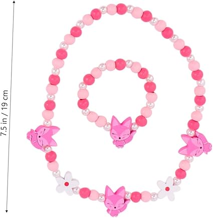 Toyvian Lightweight Kids Necklace Bracelet Set Beads Girls Toys and Jewelry Sets