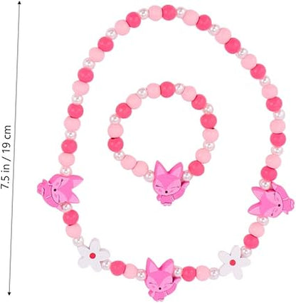 Toyvian Lightweight Kids Necklace Bracelet Set Beads Girls Toys and Jewelry Sets